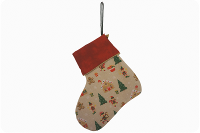 Nikolaussocke Weihnachtslandschaft (rot)