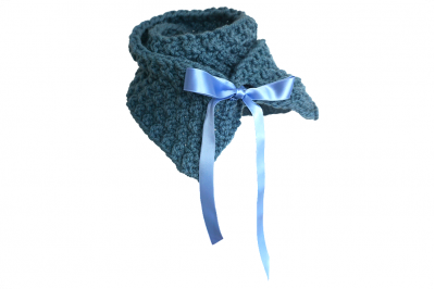 Schal mit Satinschleife (himmelblau)